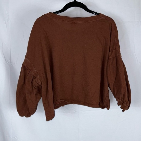 Free People We the Free Blouse Sugar Rush Dolman Sleeve Balloon Cropped Shirt - Picture 8 of 12